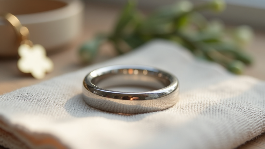 pet cremation ring on wood with soft light