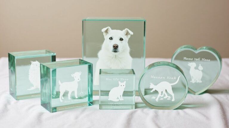 Etched Glass Or Crystal Pet Memorial Blocks